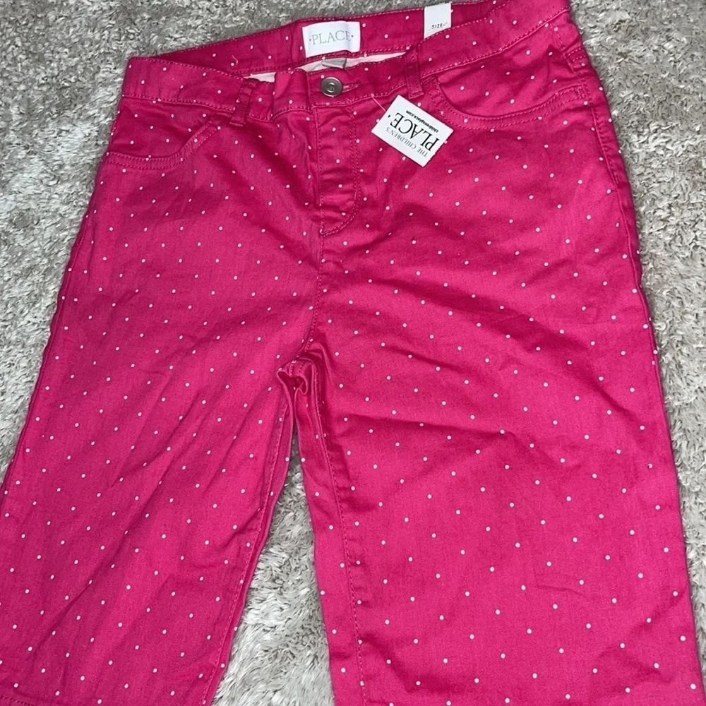 The Children's Place Girls Pink Polka Dot Skimmer Shorts - Size 14